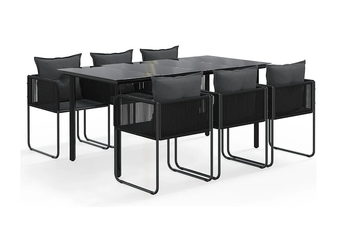 Scandicci  Ensemble à manger de jardin 7 pcs Noir