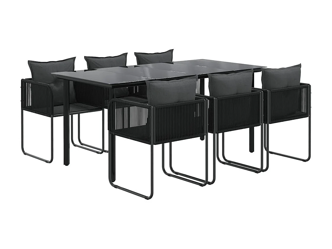 Scandicci  Ensemble à manger de jardin 7 pcs Noir