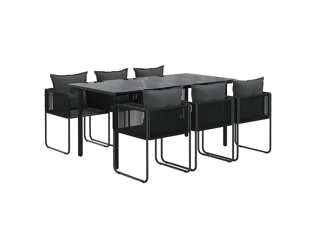 Scandicci  7-delige Tuinset zwart