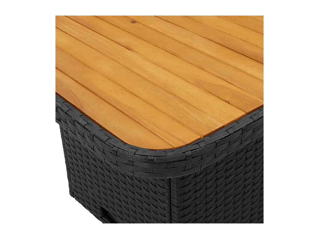 Abington  Ensemble à manger de jardin coussins 2pcs noir résine tressée