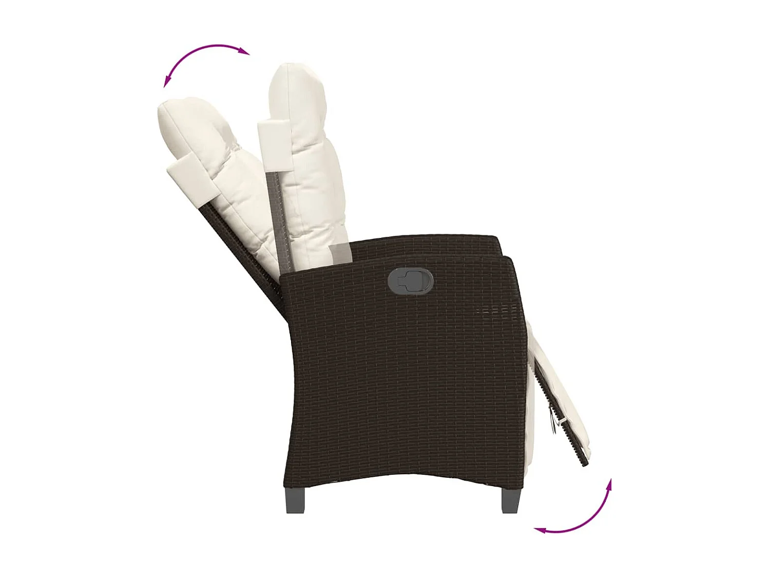 Garden Furniture -  Ensemble à manger de jardin 5 pcs et coussins marron poly rotin