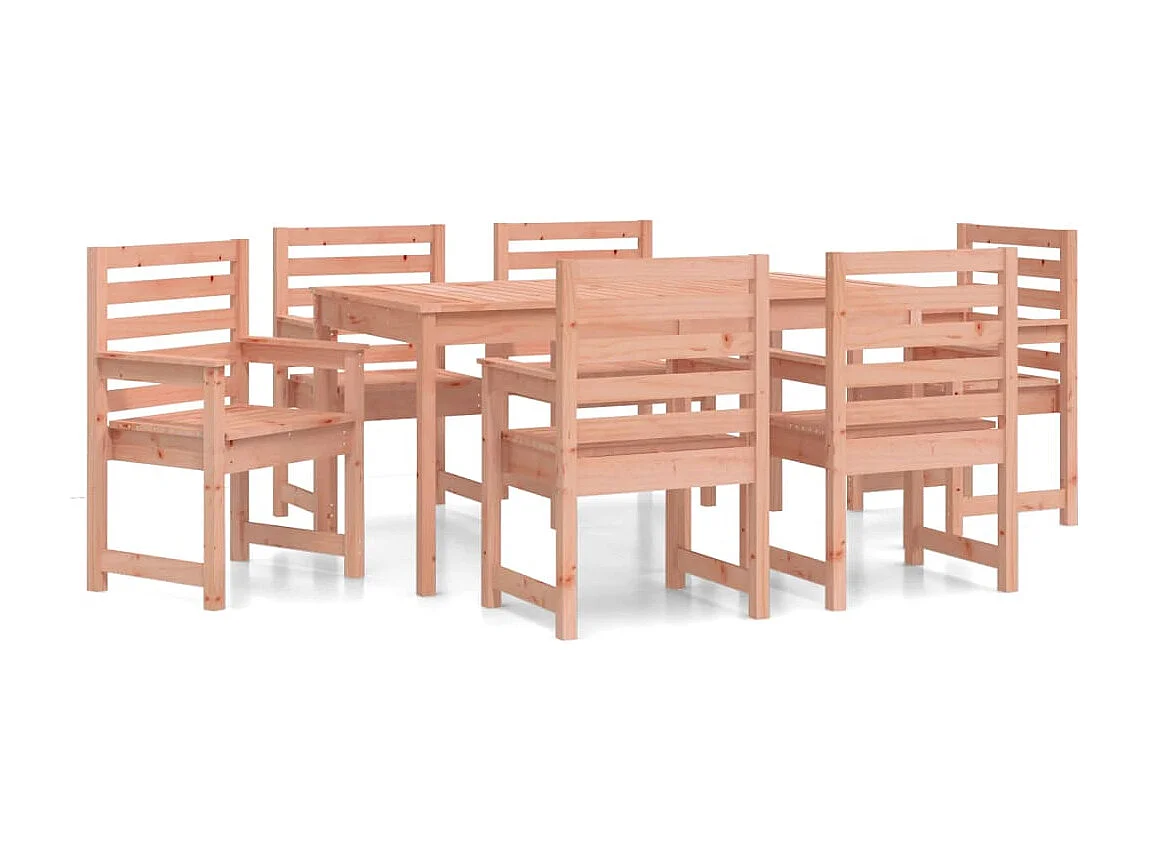 Sophie-Anaïs-Claire  Ensemble à manger de jardin 7 pcs bois massif Douglas