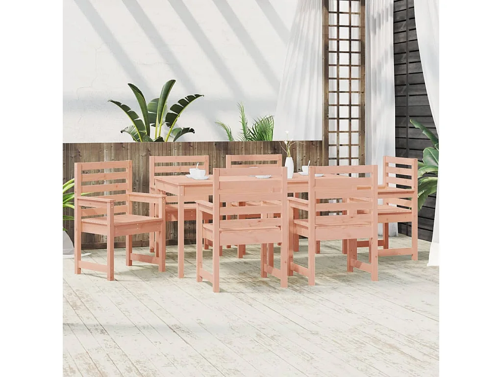 Sophie-Anaïs-Claire  Ensemble à manger de jardin 7 pcs bois massif Douglas