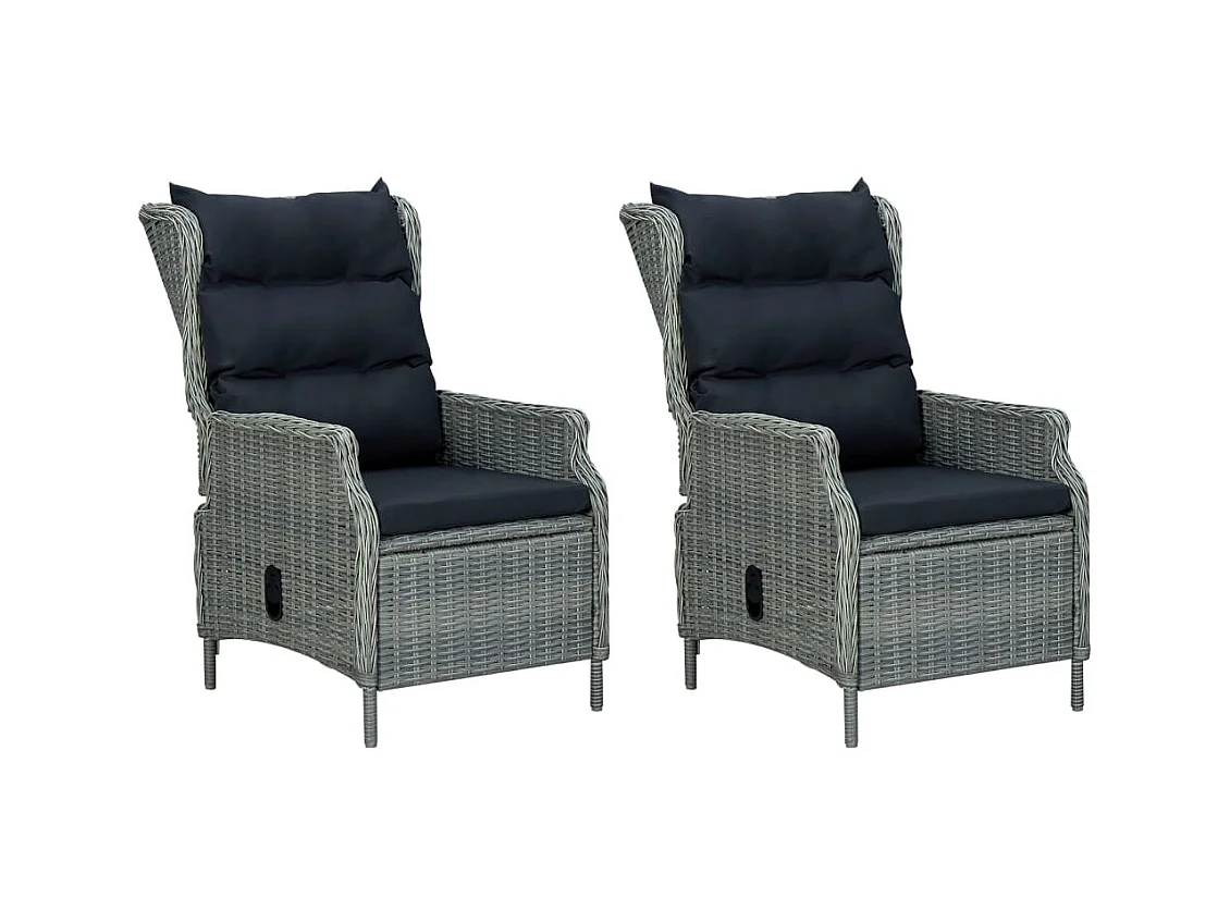 Kalren  Ensemble à manger 9 pcs avec coussins résine tressée gris clair