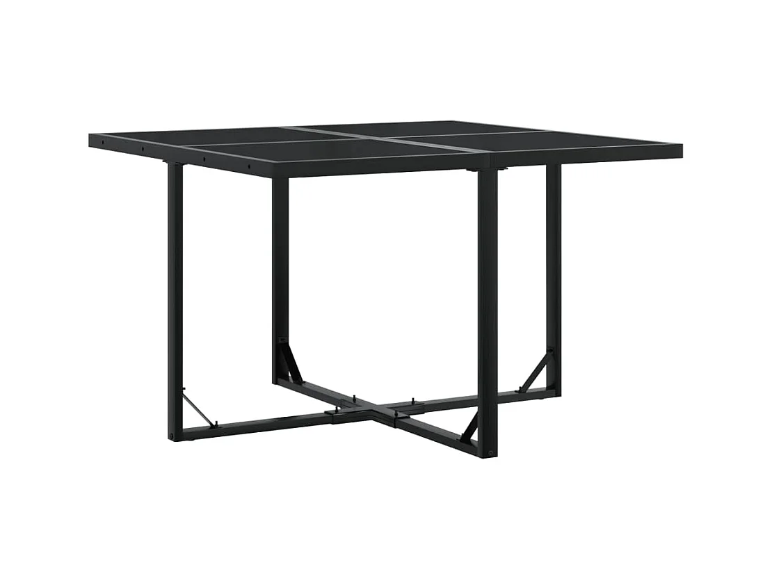 Warren  Set de comedor de jardín 9 pzas y cojines ratán sintético negro