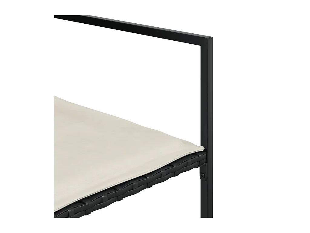 Warren  Set de comedor de jardín 9 pzas y cojines ratán sintético negro