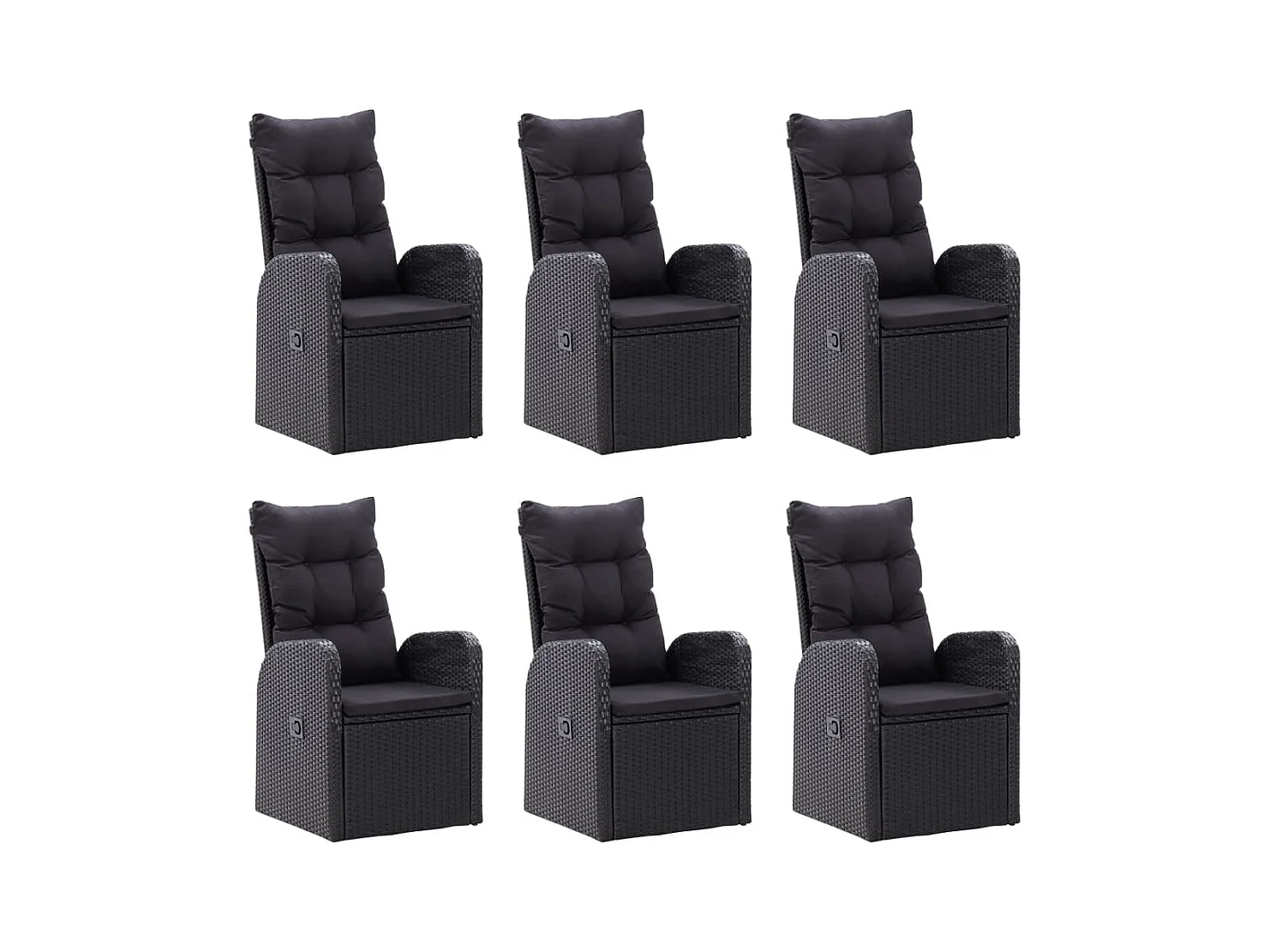 Derrik  Ensemble à manger de jardin 7 pcs Noir