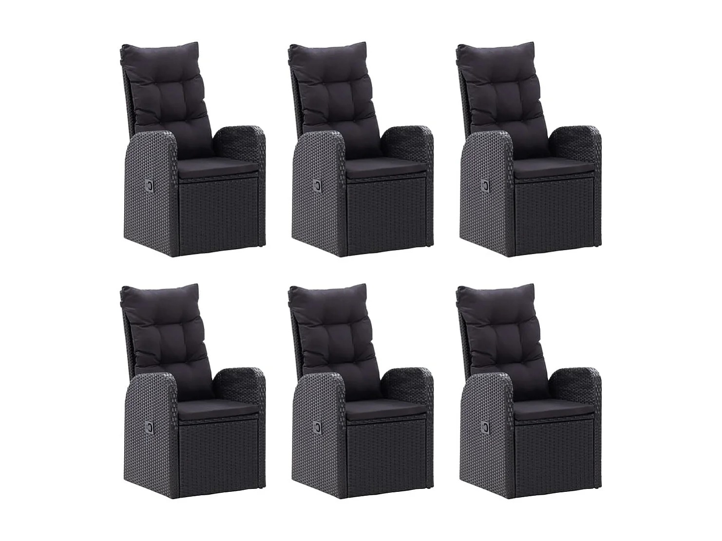 Derrik  Ensemble à manger de jardin 7 pcs Noir