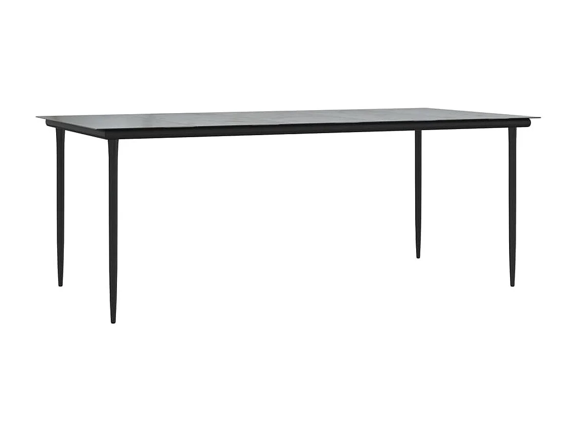 Lochem  Ensemble à manger de jardin coussins 7pcs Noir Résine tressée