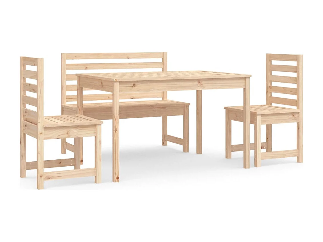 Kaan  Ensemble à manger de jardin 4 pcs bois massif de pin
