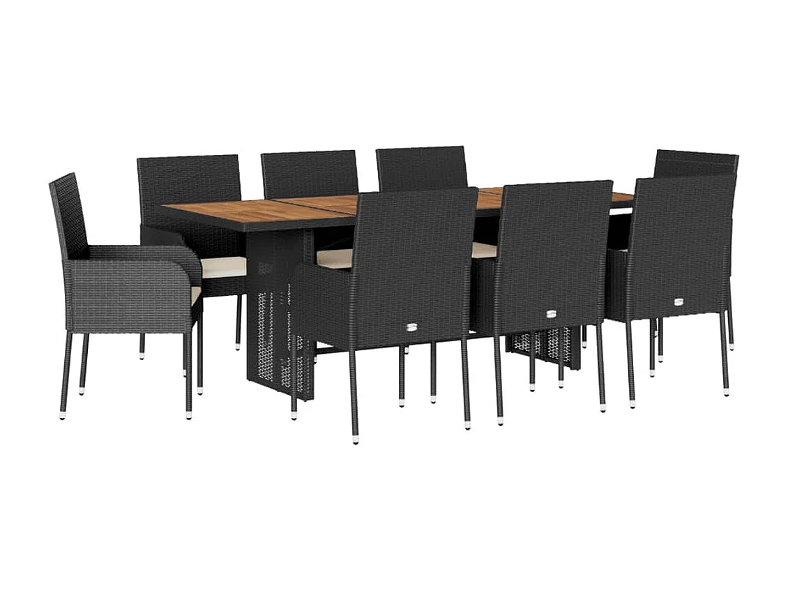 Ymir  9-delige Tuinset poly rattan zwart