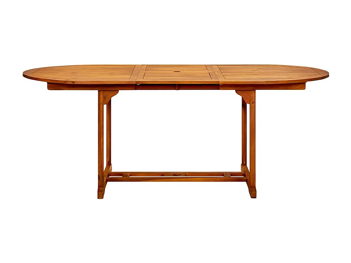 Garden Furniture -  Set de comedor de jardín 7 pzas tela madera maciza blanco crema