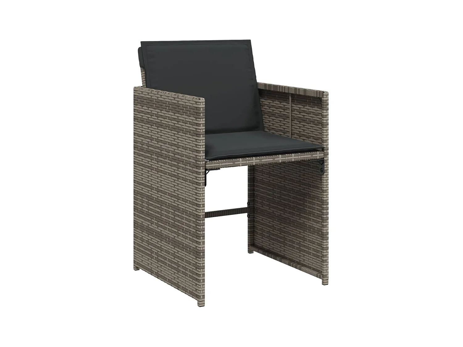 Zenn  Ensemble à manger de jardin 11pcs avec coussins gris poly rotin