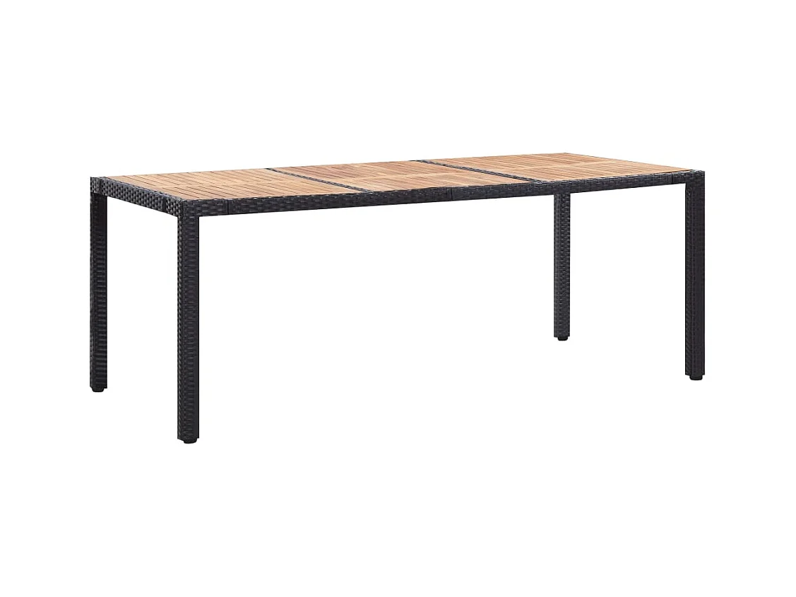 Ewald  Ensemble à manger d'extérieur 9pcs coussins résine tressée noir