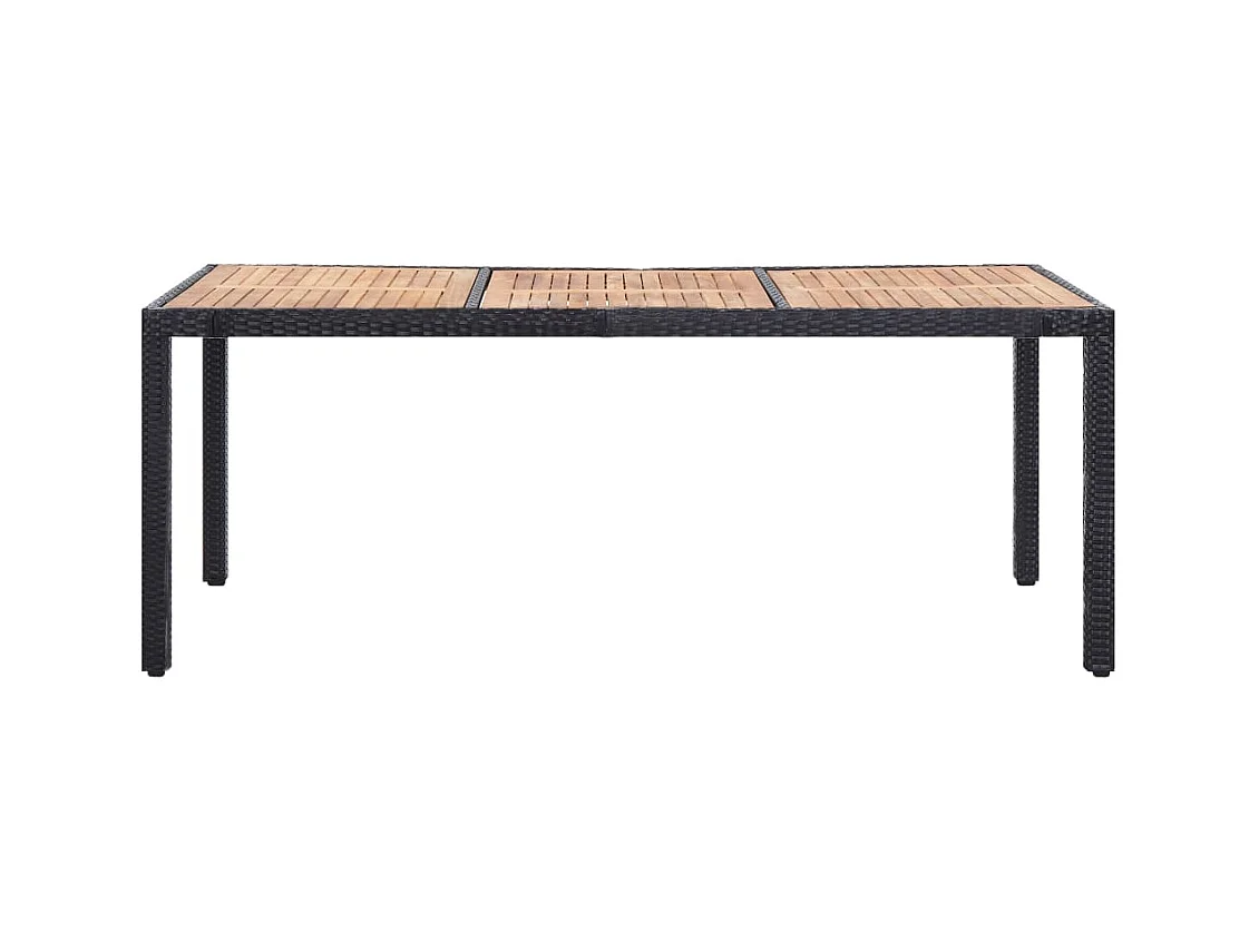 Ewald  Ensemble à manger d'extérieur 9pcs coussins résine tressée noir