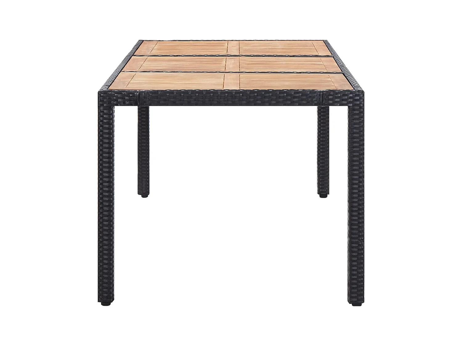 Ewald  Ensemble à manger d'extérieur 9pcs coussins résine tressée noir