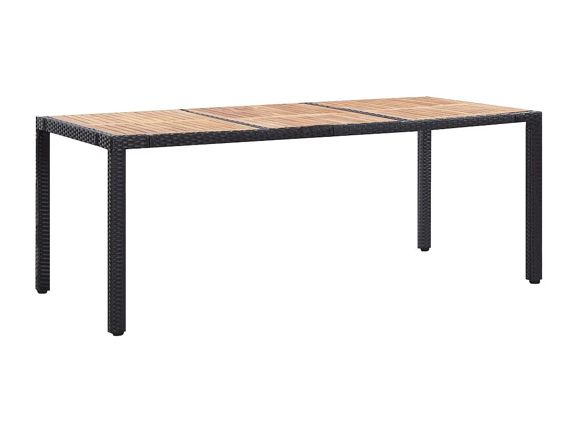 Ewald  9-delige Tuinset met kussens poly rattan zwart