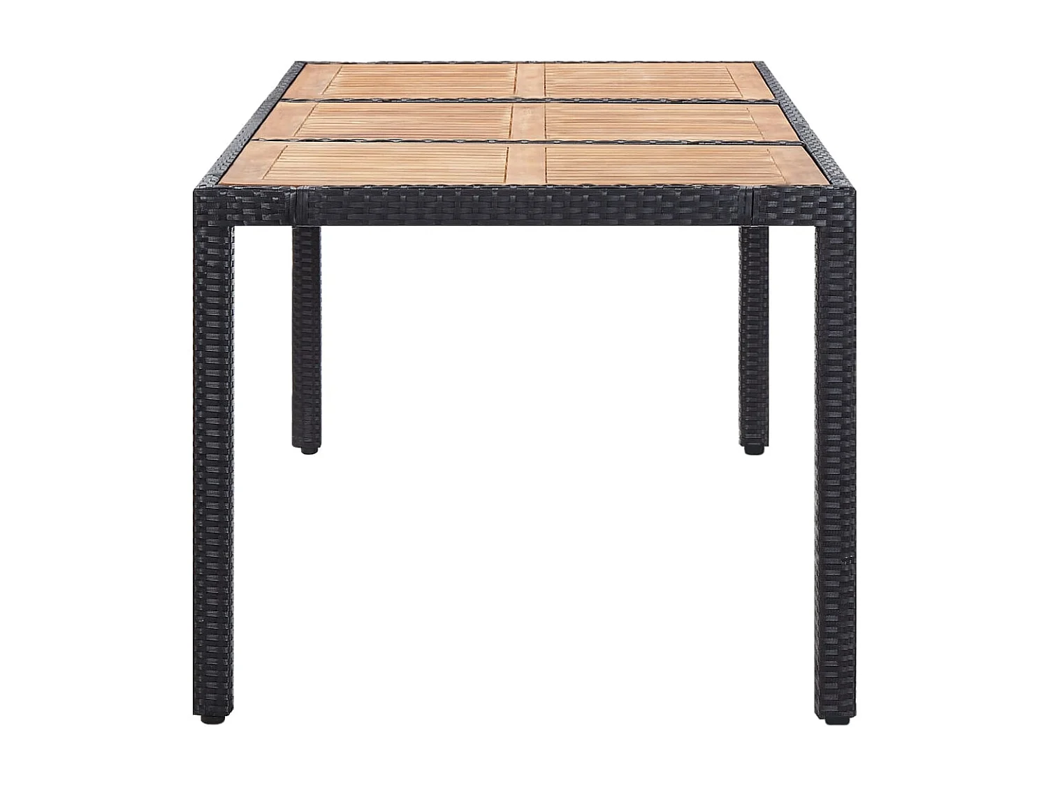 Ewald  9-delige Tuinset met kussens poly rattan zwart