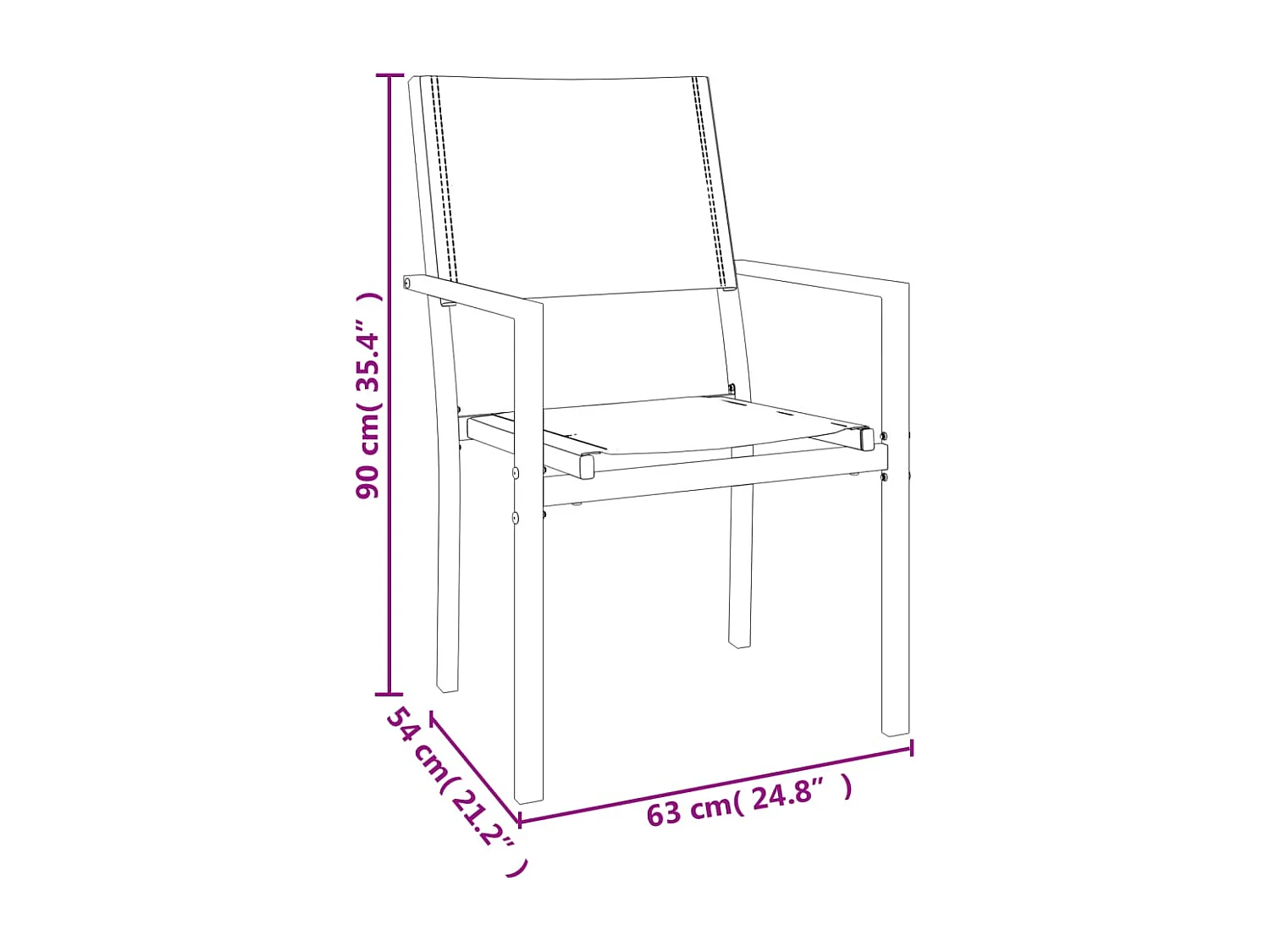 Dole  3-delige Tuinset textileen en staal zwart