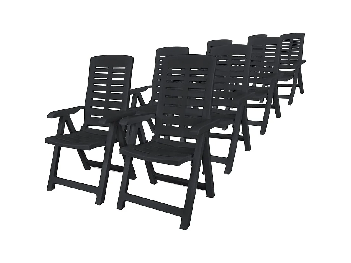Garden Furniture -  Ensemble à manger d'extérieur 9 pcs Plastique Anthracite