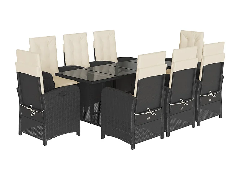 Almkerk  9-delige Tuinset poly rattan zwart