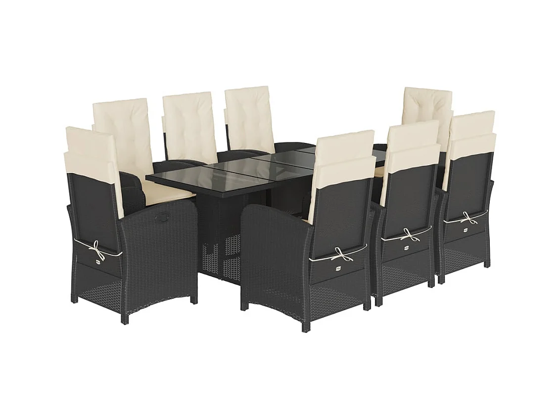 Almkerk  9-delige Tuinset poly rattan zwart