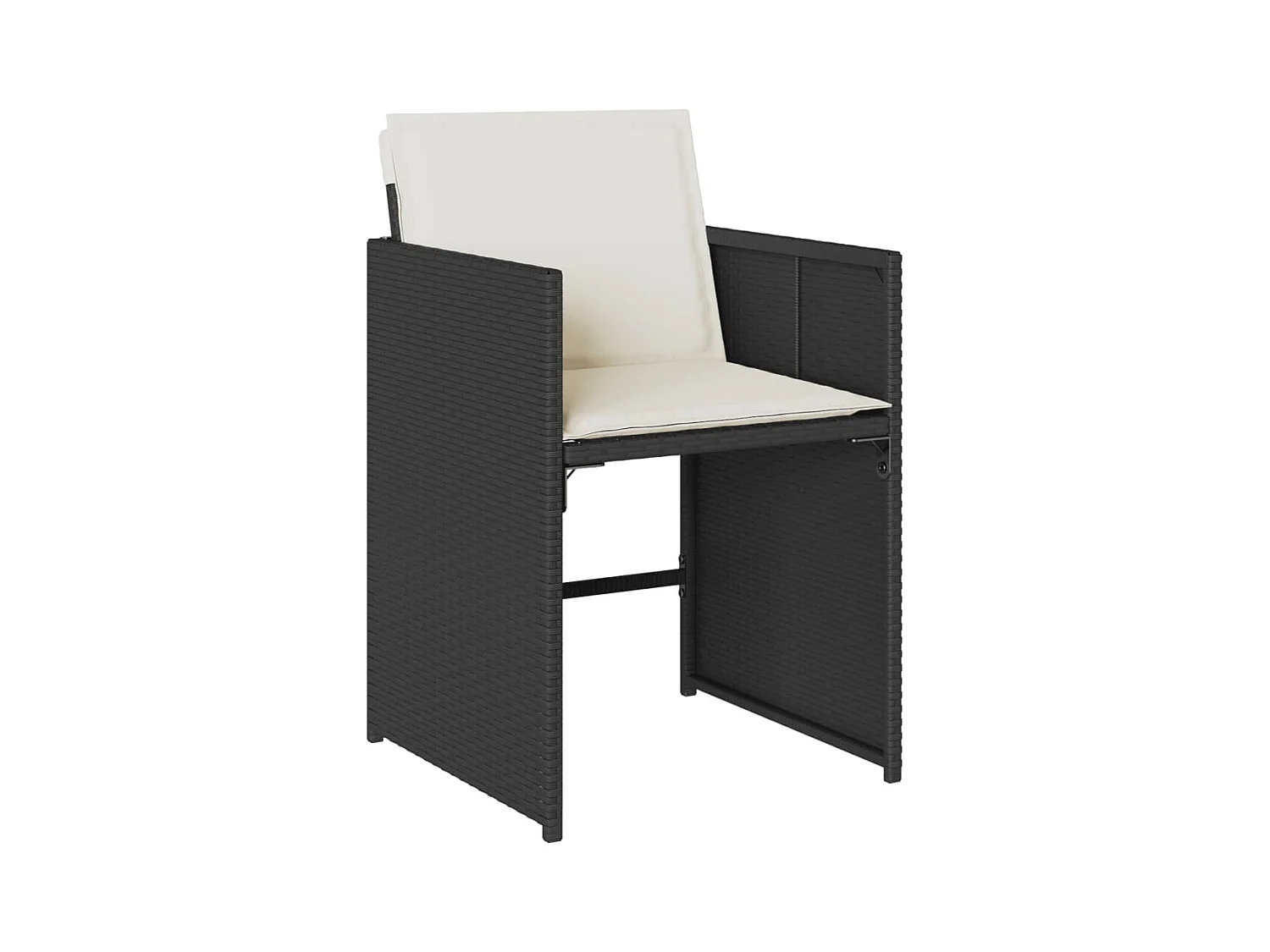 Zele  Ensemble à manger de jardin coussins 7pcs Noir Résine tressée