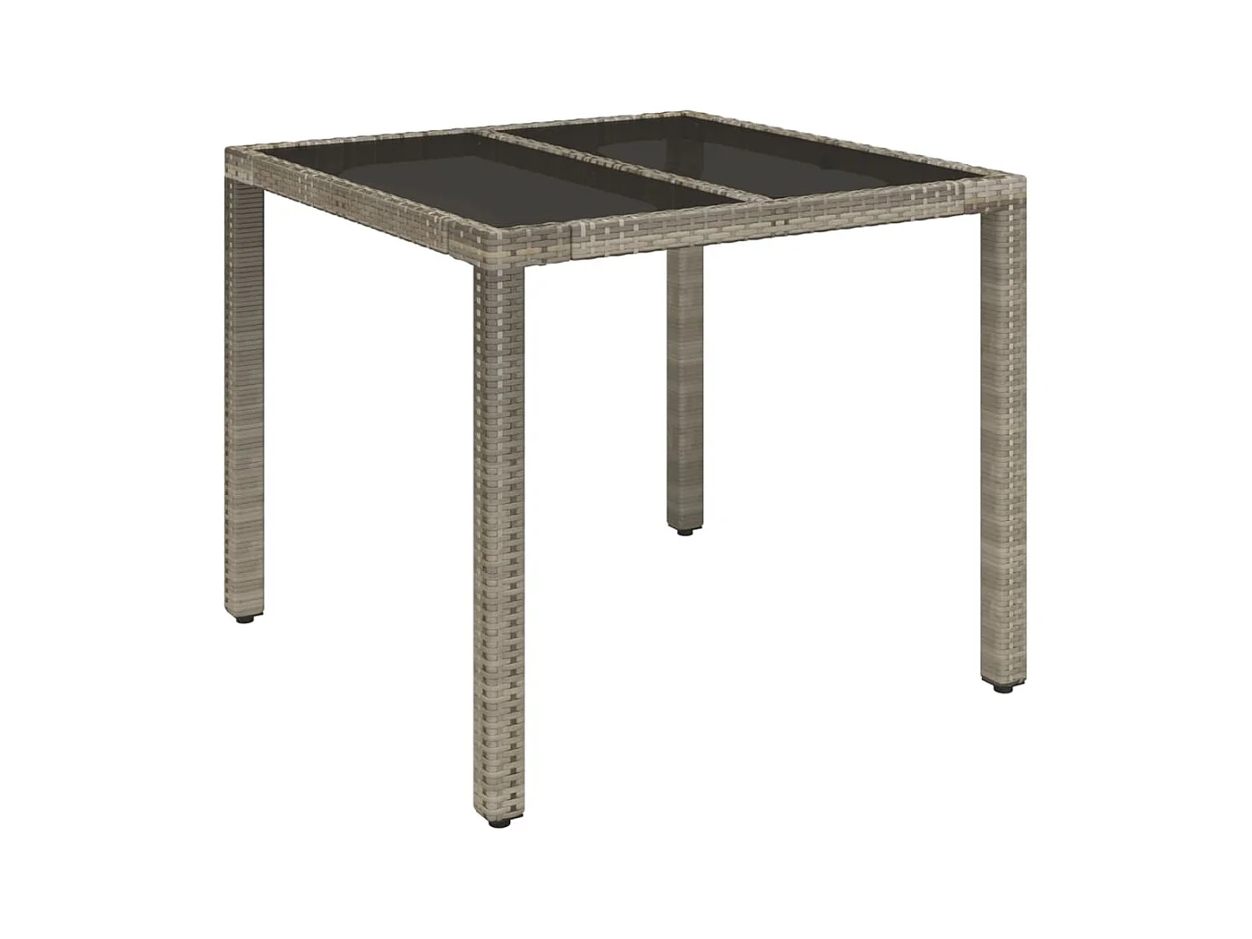 Vrikja  Ensemble à manger de jardin 3 pcs coussins gris résine tressée