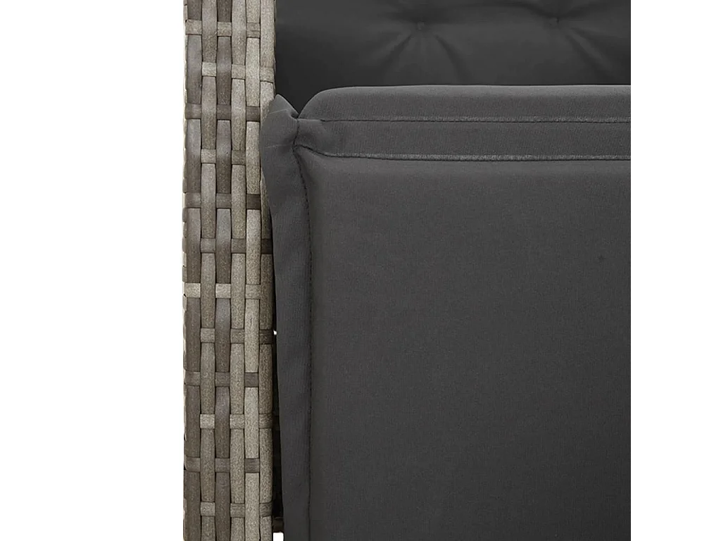 Vrikja  Ensemble à manger de jardin 3 pcs coussins gris résine tressée