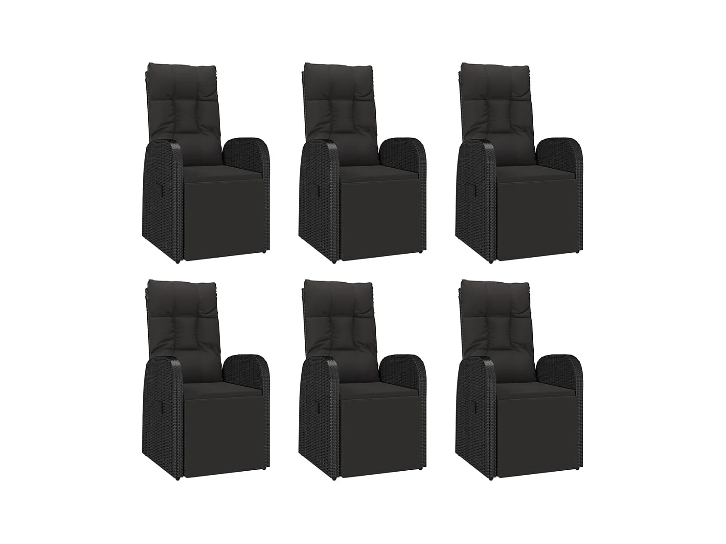Garden Furniture -  Ensemble à manger de jardin 7 pcs Noir Poly rotin et acacia