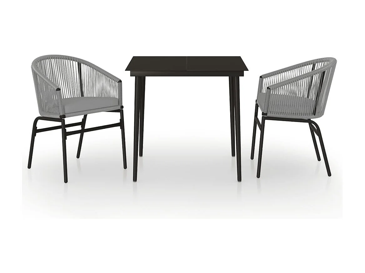 Belric  Juego de comedor de jardín 3 piezas gris