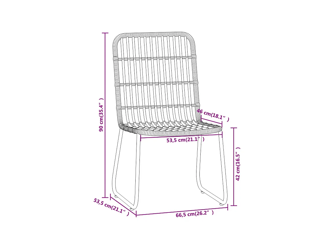 Welcome  Ensemble à manger de jardin 7 pcs Noir
