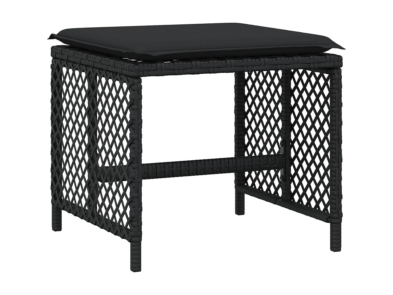 Lubbeek  Ensemble à manger de jardin 17 pcs coussins noir résine tressée