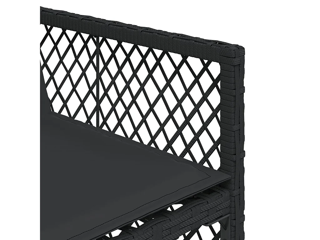 Lubbeek  Ensemble à manger de jardin 17 pcs coussins noir résine tressée