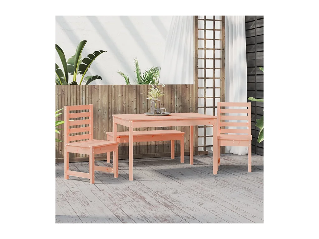 Thala  Ensemble à manger de jardin 4 pcs bois massif Douglas