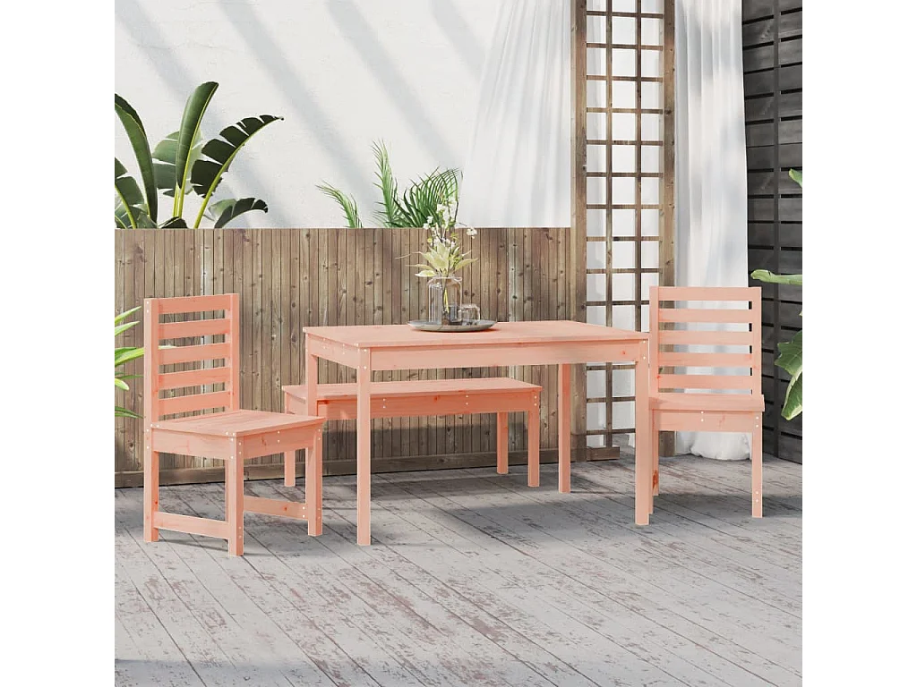 Thala  Ensemble à manger de jardin 4 pcs bois massif Douglas