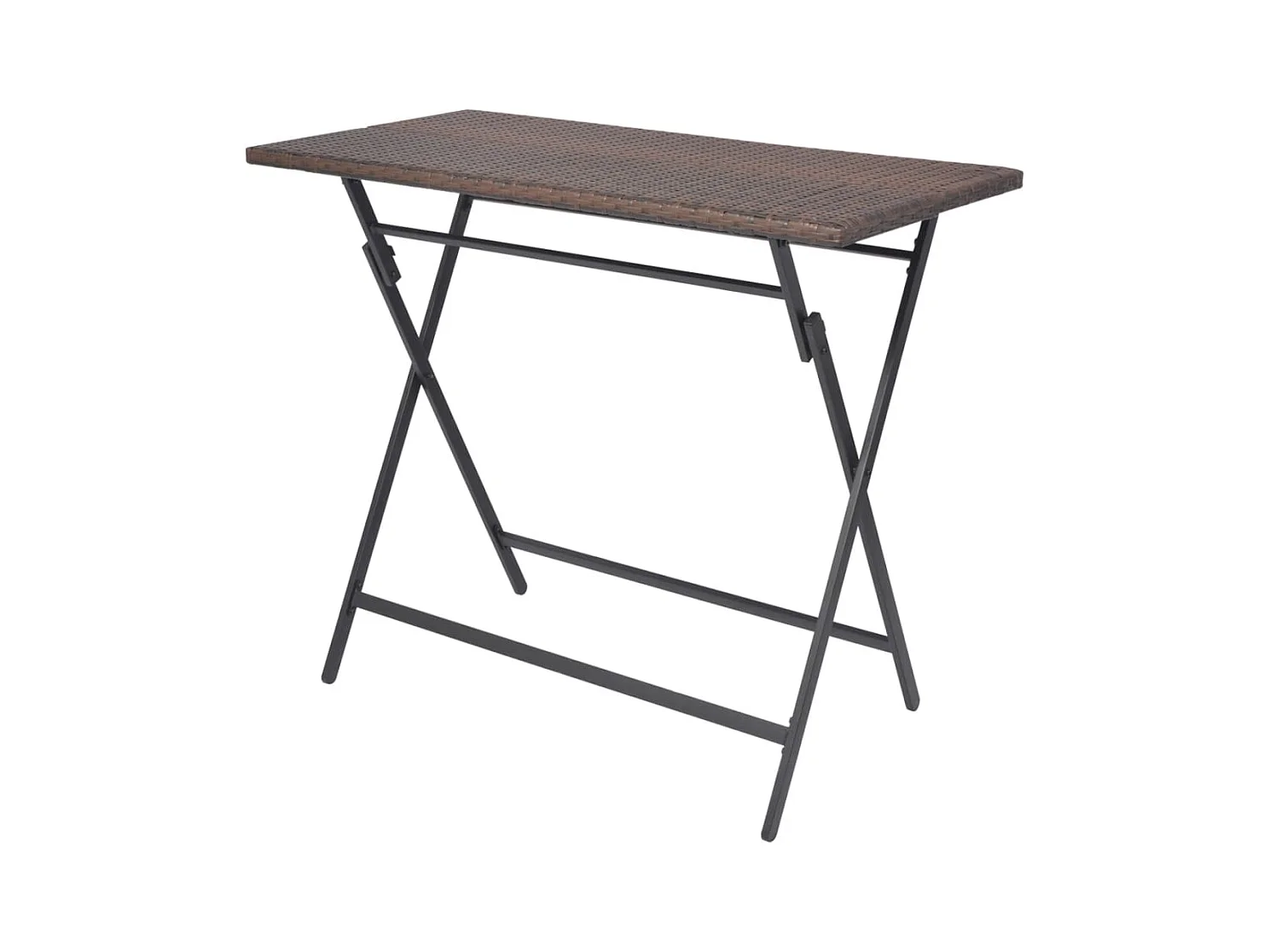 Ilyra  7-delige Tuinset inklapbaar staal poly rattan bruin