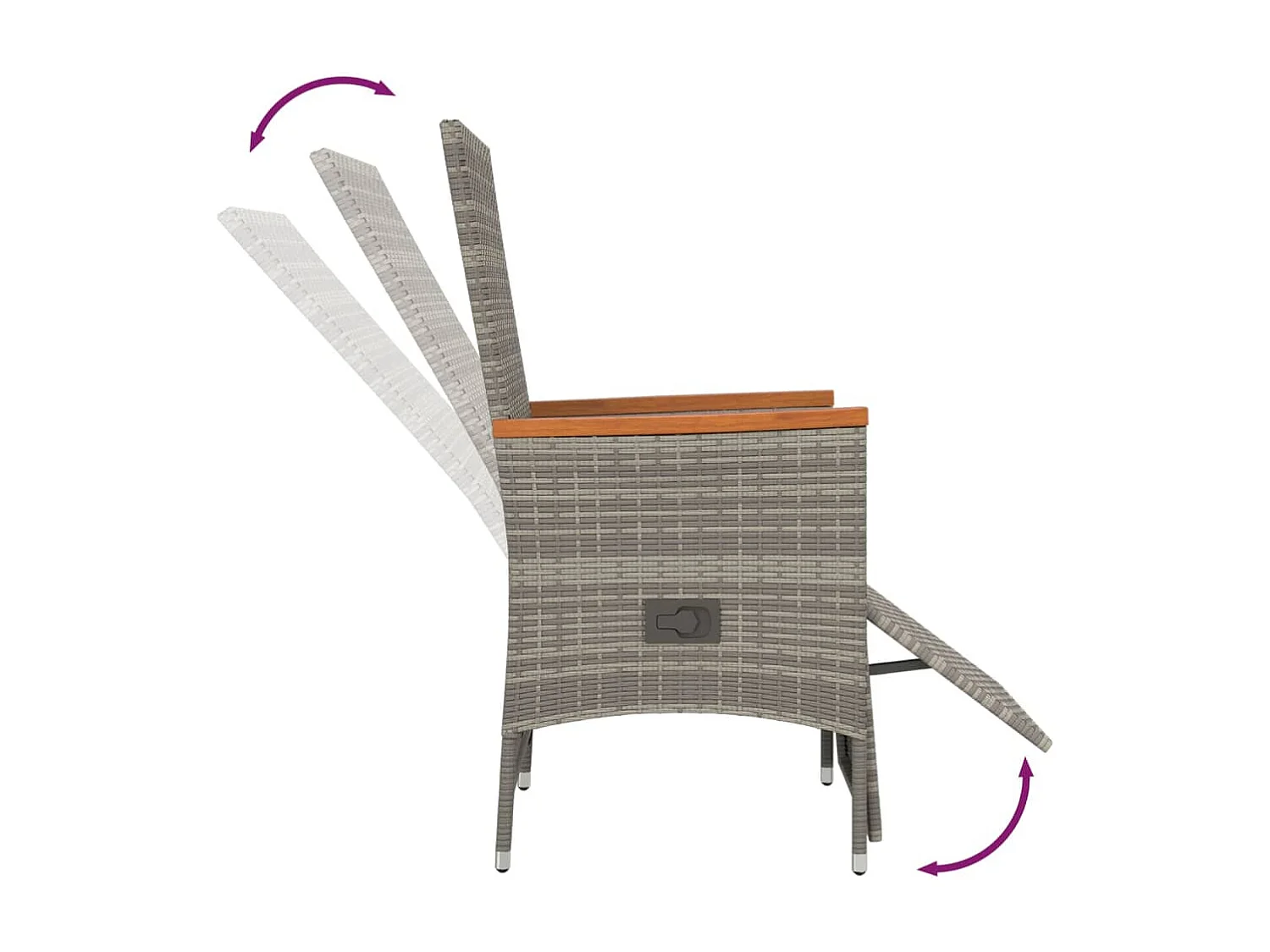 Valentin  Ensemble à manger de jardin 9 pcs coussins gris résine tressée