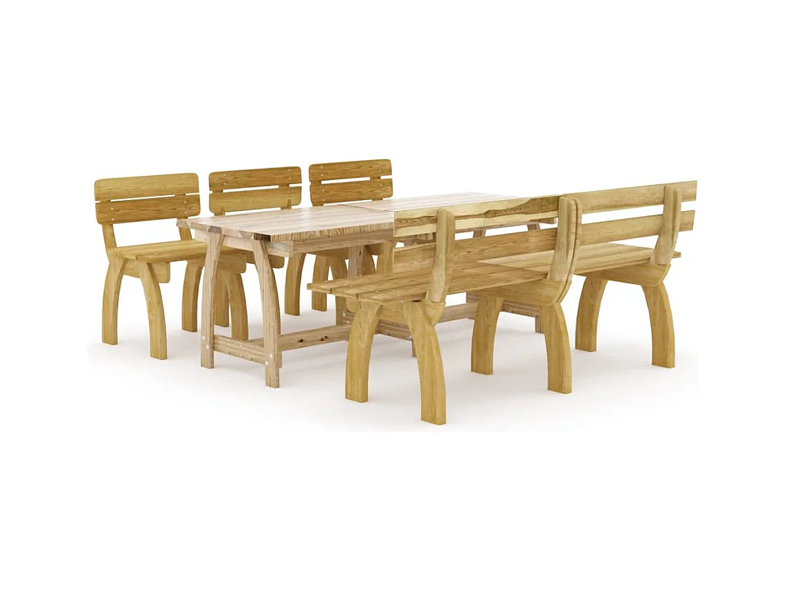 Philippe-Joseph  Juego de comedor de jardín 5 piezas madera de pino impregnada