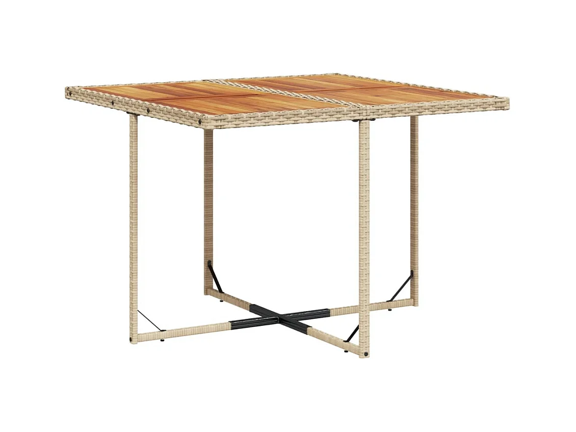 Ljungby  Set comedor de jardín 5 pzas con cojines ratán sintético beige