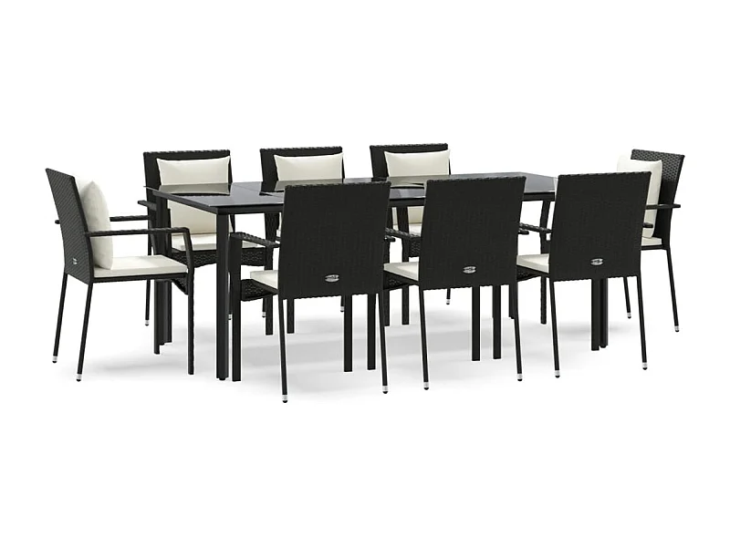 Rhett Logan  9-delige Tuinset poly rattan zwart