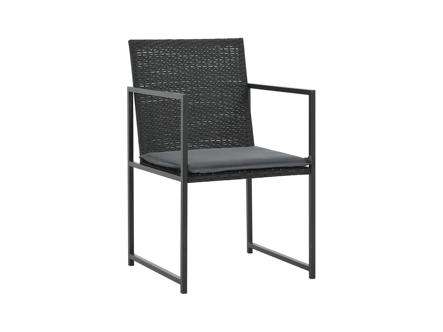 Holly Ann  Ensemble à manger d'extérieur 7pcs coussins résine tressée noir