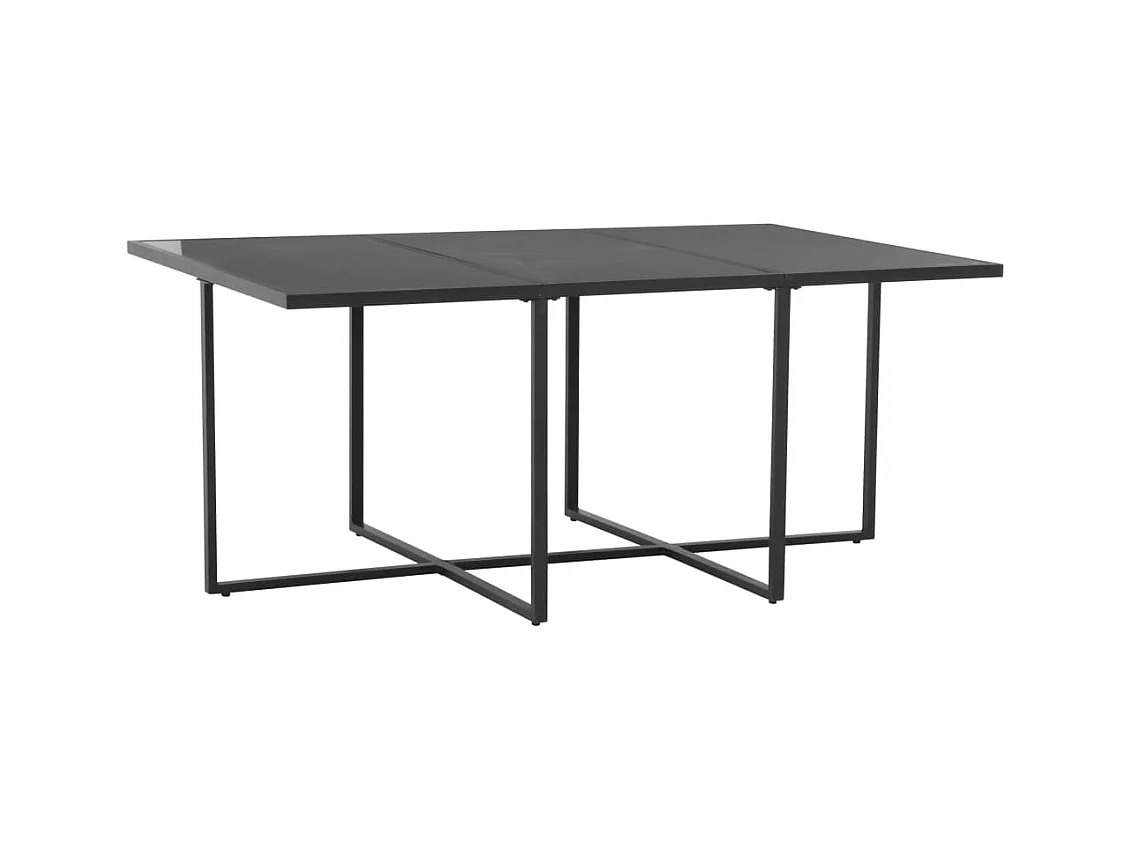 Holly Ann  Ensemble à manger d'extérieur 7pcs coussins résine tressée noir