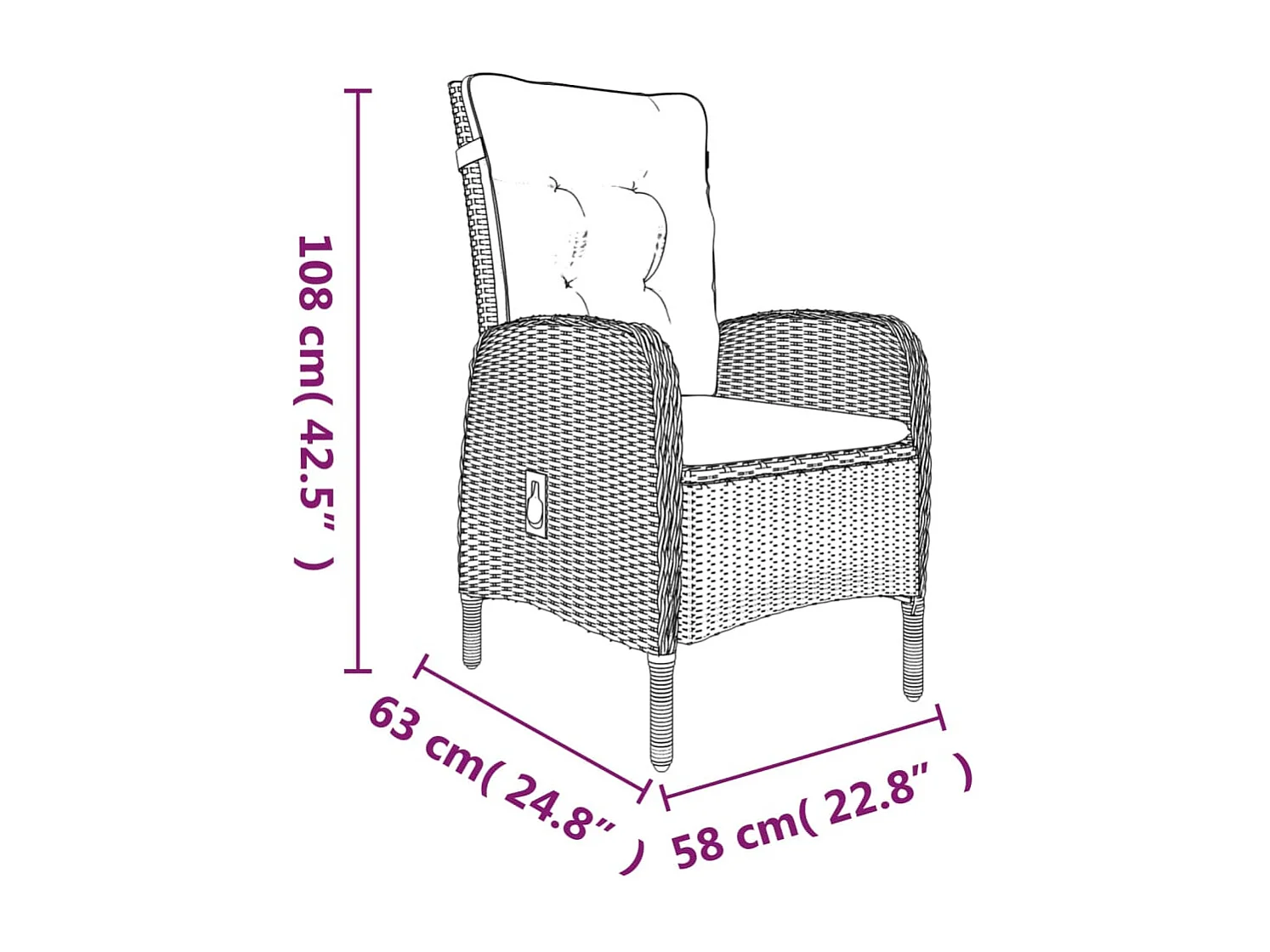 Vernon  Ensemble à manger de jardin et coussins 9 pcs Gris et noir