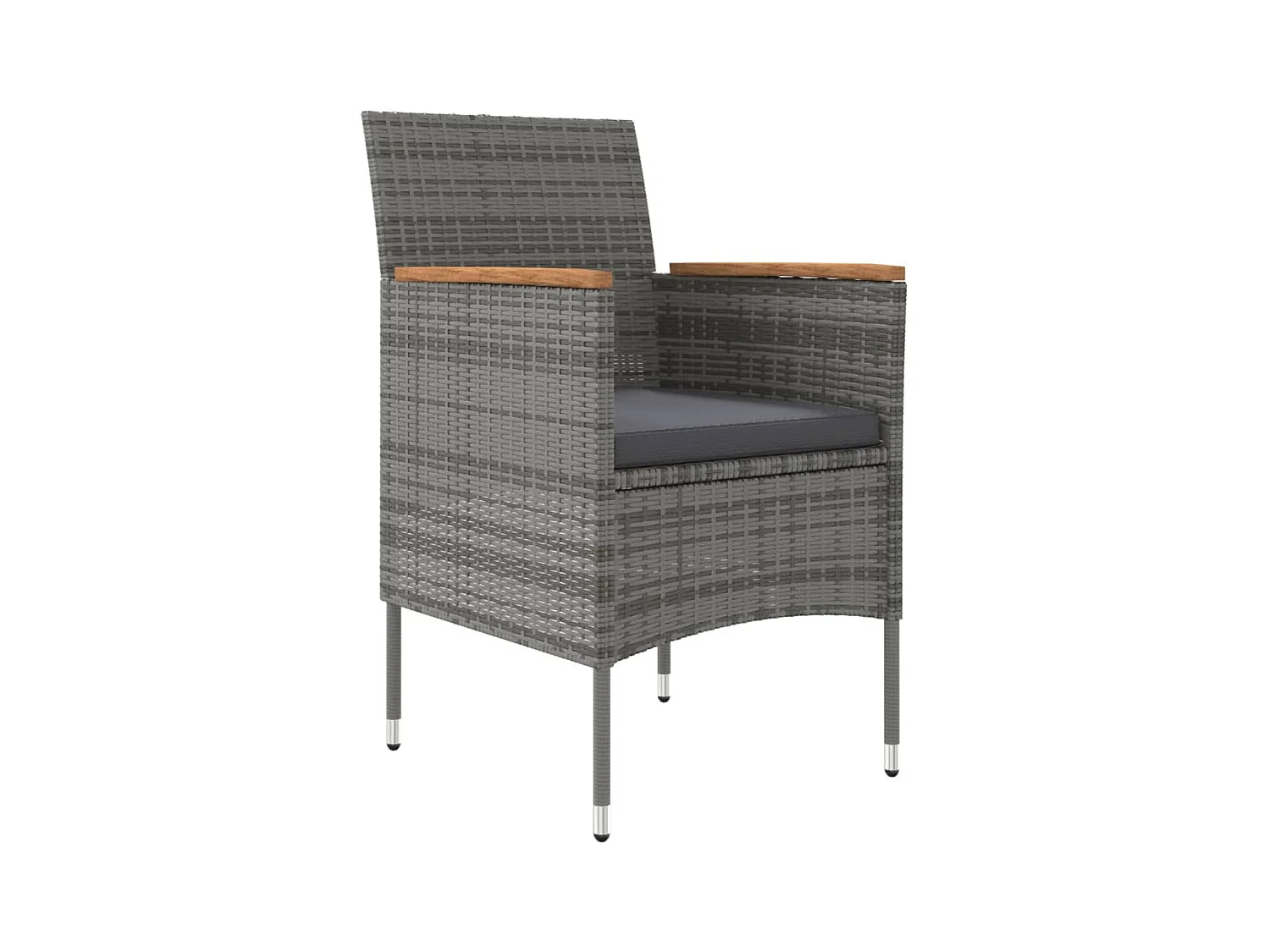 Union  Ensemble à manger de jardin coussins 7pcs Gris et noir