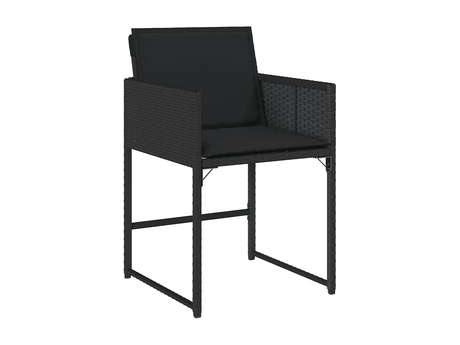 Brienne  Set de comedor jardín 11 pzas con cojines ratán sintético negro