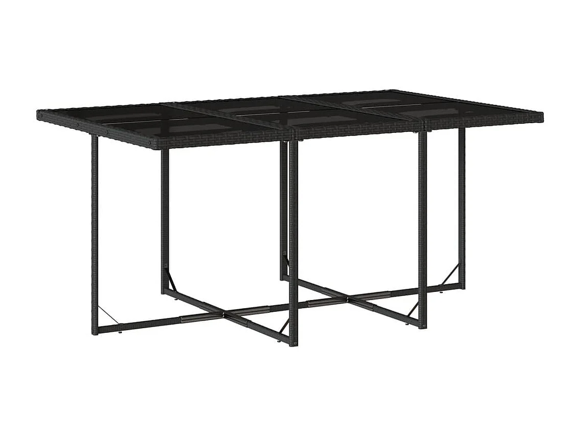 Brienne  Set de comedor jardín 11 pzas con cojines ratán sintético negro