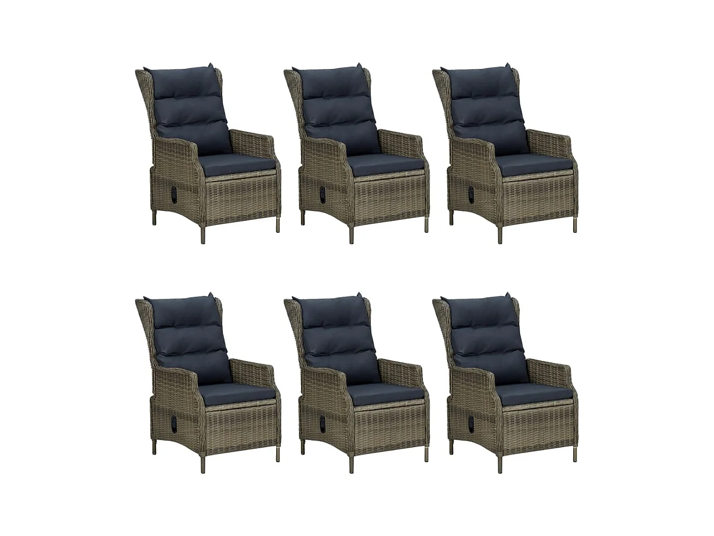 Hana  Ensemble à manger de jardin 7 pcs Marron