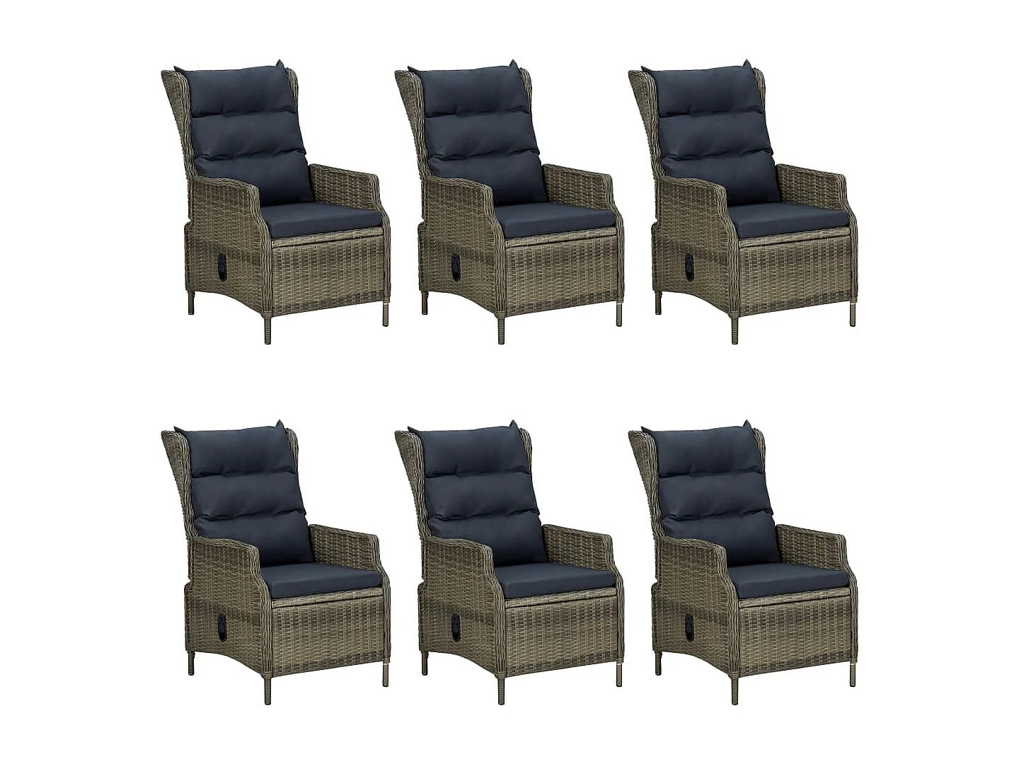 Hana  Ensemble à manger de jardin 7 pcs Marron