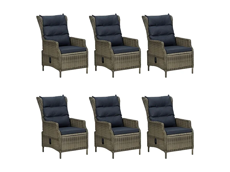 Hana  Ensemble à manger de jardin 7 pcs Marron